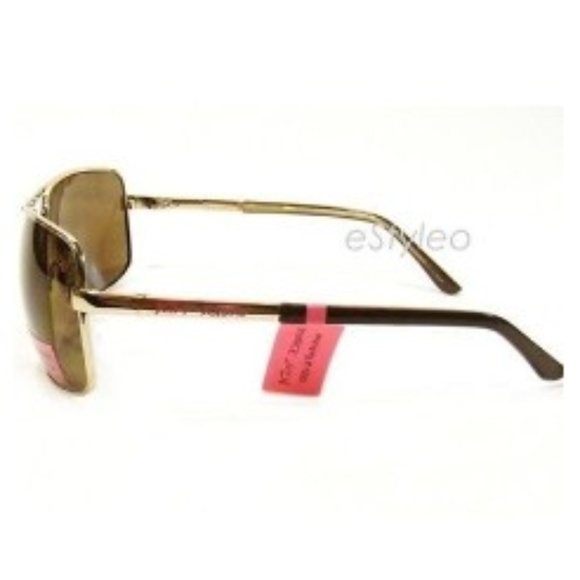 Betsey Johnson Aviator Sunglasses Shield Gold - Picture 2 of 6